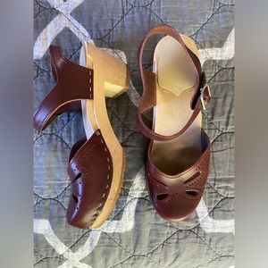 SANDGRENS COPENHAGEN CLOGS BURGUNDY/WINE EU 38/ US 7